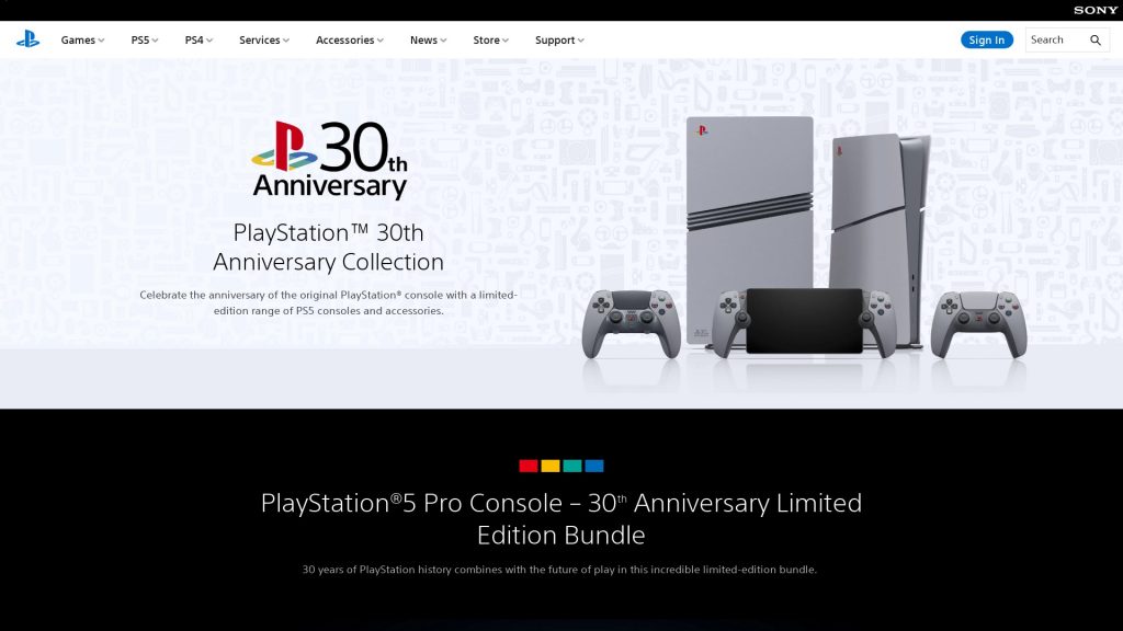 Sony PlayStation website Screenshot